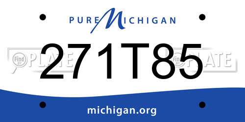 271T85 Michigan License Plate