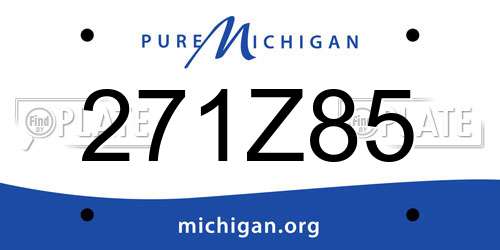 271Z85 Michigan License Plate