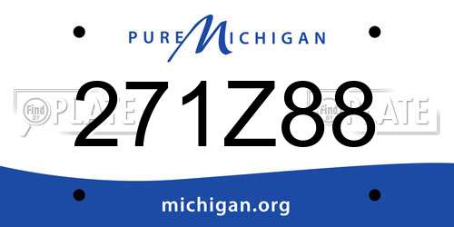 271Z88 Michigan License Plate