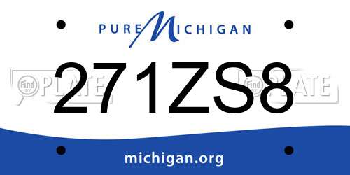 271ZS8 Michigan License Plate