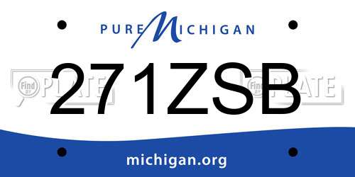 271ZSB Michigan License Plate