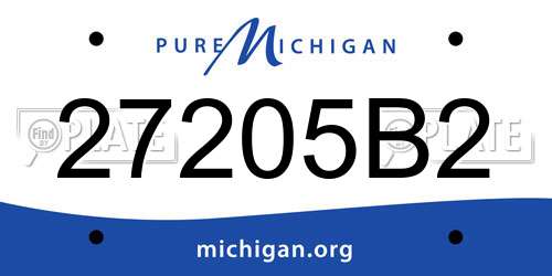 27205B2 Michigan License Plate