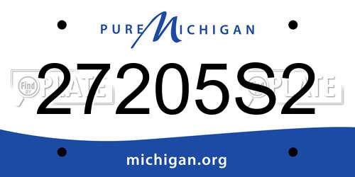 27205S2 Michigan License Plate