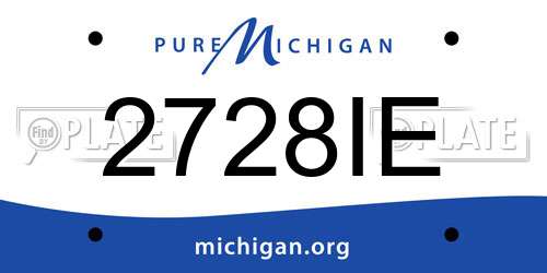 2728IE Michigan License Plate