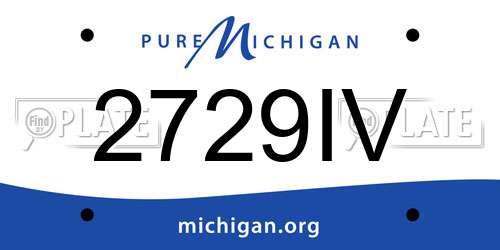 2729IV Michigan License Plate