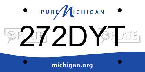 272DYT Michigan License Plate