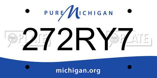272RY7 Michigan License Plate