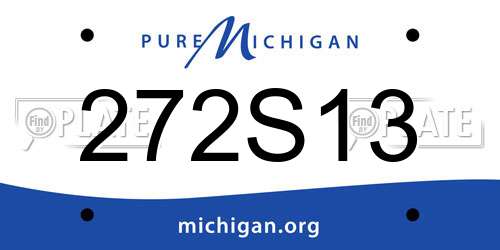 272S13 Michigan License Plate