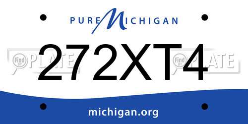 272XT4 Michigan License Plate