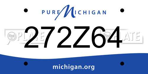 272Z64 Michigan License Plate