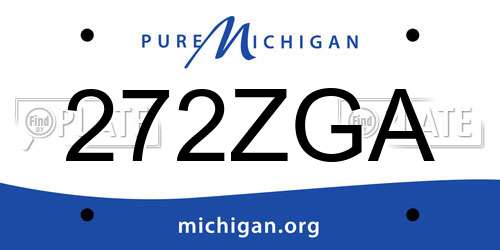 272ZGA Michigan License Plate