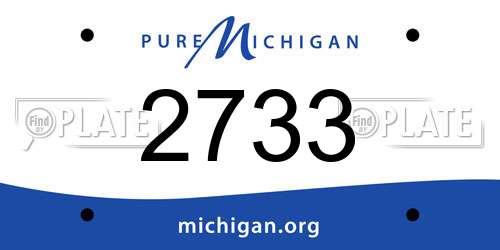 2733 Michigan License Plate