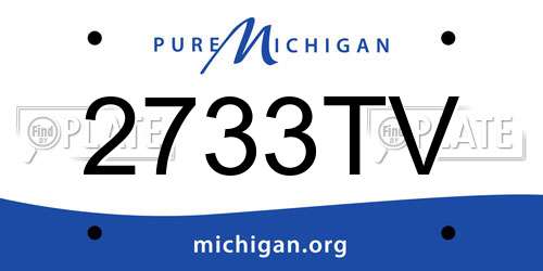 2733TV Michigan License Plate