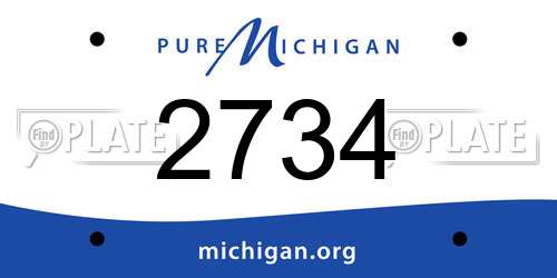 2734 Michigan License Plate