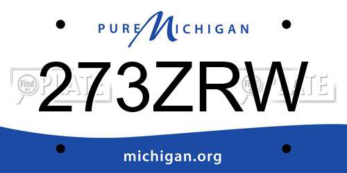 273ZRW Michigan License Plate