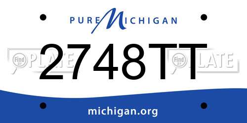 2748TT Michigan License Plate