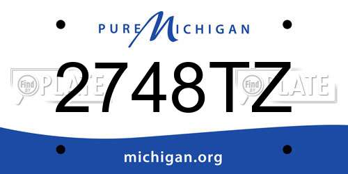 2748TZ Michigan License Plate