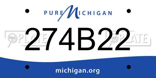 274B22 Michigan License Plate