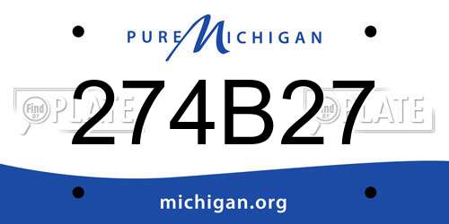 274B27 Michigan License Plate