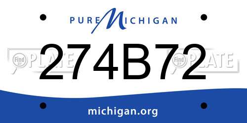 274B72 Michigan License Plate