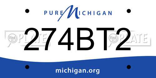 274BT2 Michigan License Plate