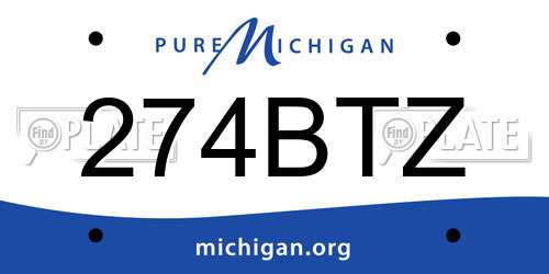 274BTZ Michigan License Plate