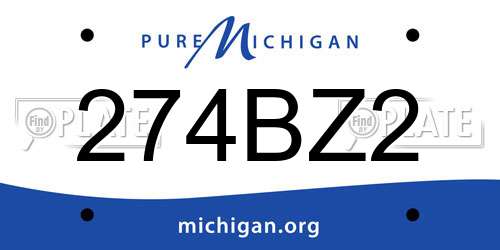 274BZ2 Michigan License Plate