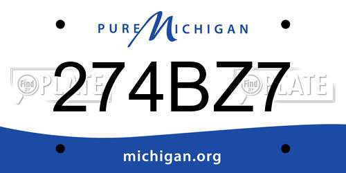 274BZ7 Michigan License Plate
