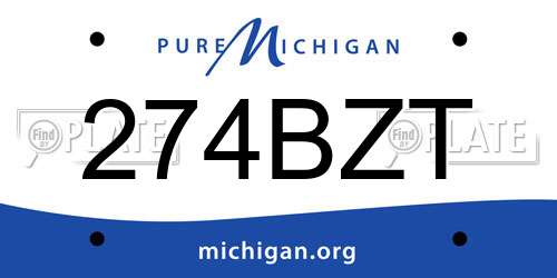 274BZT Michigan License Plate