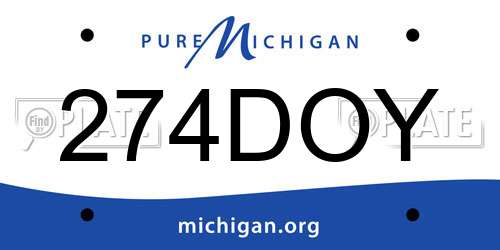 274DOY Michigan License Plate