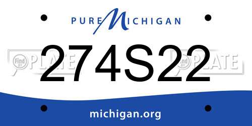 274S22 Michigan License Plate