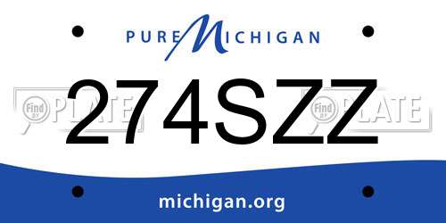 274SZZ Michigan License Plate