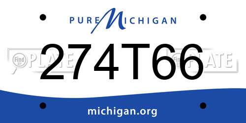 274T66 Michigan License Plate