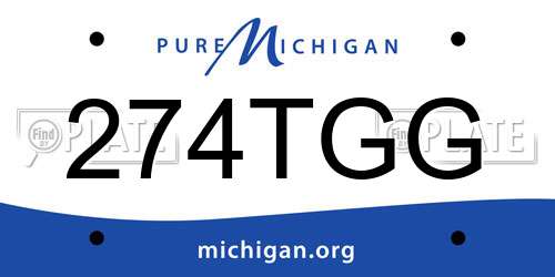 274TGG Michigan License Plate