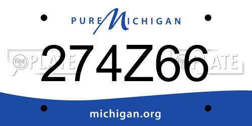 274Z66 Michigan License Plate