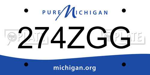 274ZGG Michigan License Plate