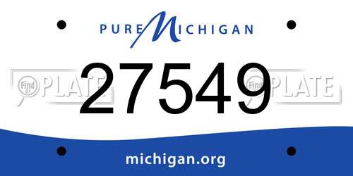 27549 Michigan License Plate