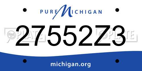 27552Z3 Michigan License Plate
