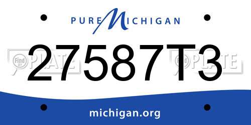 27587T3 Michigan License Plate