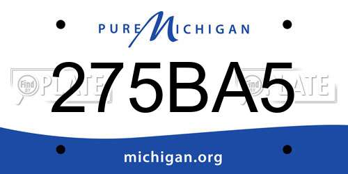 275BA5 Michigan License Plate