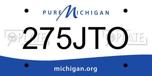 275JTO Michigan License Plate