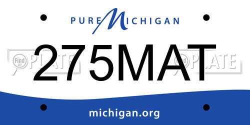 275MAT Michigan License Plate