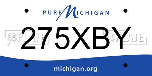 275XBY Michigan License Plate