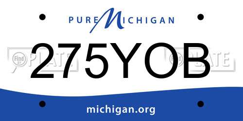 275YOB Michigan License Plate