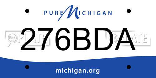 276BDA Michigan License Plate