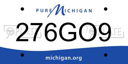 276GO9 Michigan License Plate
