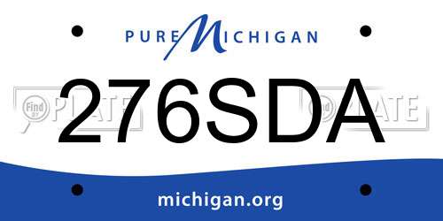 276SDA Michigan License Plate
