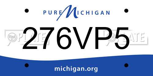 276VP5 Michigan License Plate