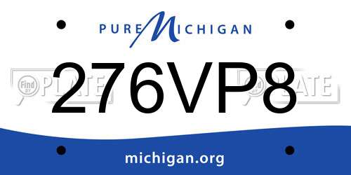 276VP8 Michigan License Plate