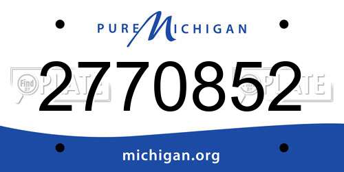 2770852 Michigan License Plate